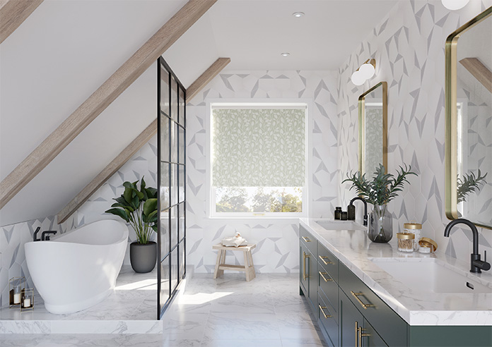 Leaf Motif, Old English Green - Twist&Fit Roller Blind - Image 8